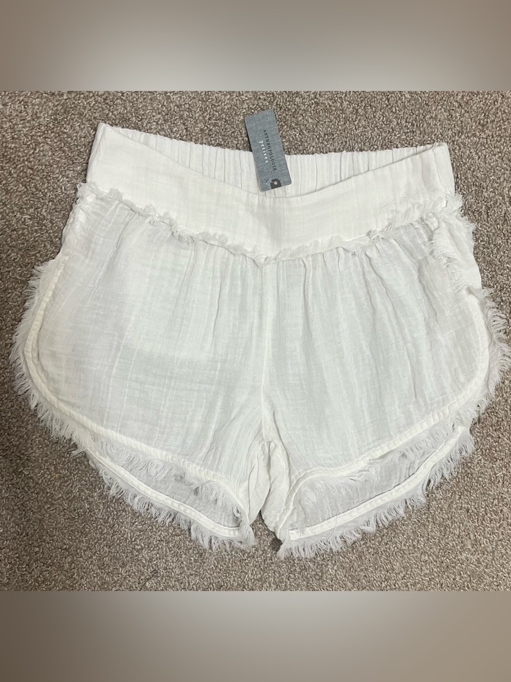 Anthropologie White Lightweight Cotton Shorts Size XS Petite